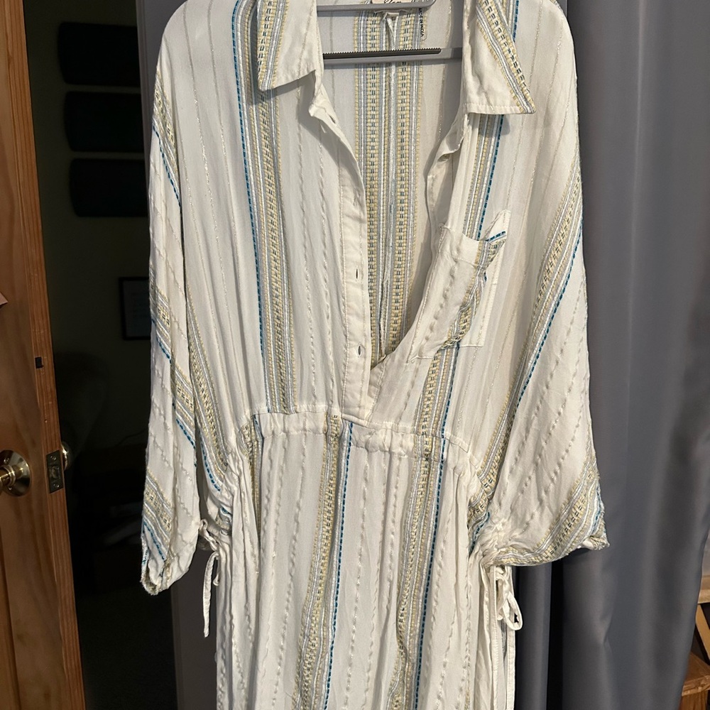 Elan Blue and Yellow Patterned Dress